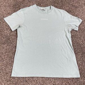 Sandro Paris Shirt Mens Medium Green Short Sleeve Crew Neck Embroidered Tee